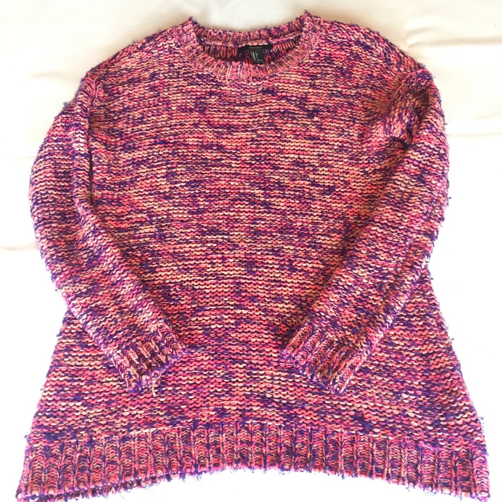 Forever 21 oversize pink purple woven sweater